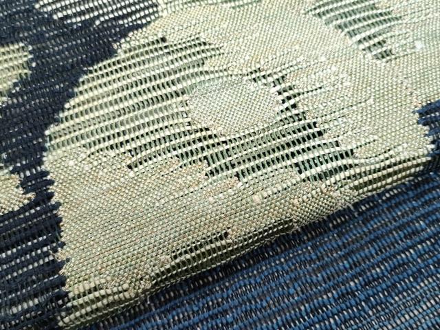 平和屋着物＊夏物　八寸名古屋帯　草花文　金銀糸　正絹　逸品　CABG9956fb