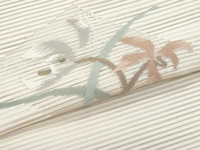 平和屋着物＊夏物　九寸名古屋帯　絽綴れ　枝花文　金糸　正絹　逸品　CABG9909fb