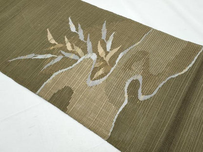 平和屋着物＊夏物 八寸名古屋帯 すくい織 成り物 金糸 正絹 逸品 CABG9959fb