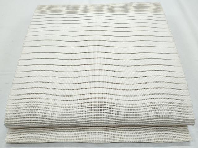 平和屋着物＊夏物　八寸名古屋帯　絽綴れ　よろけ縞　正絹　逸品　CABG9916fb