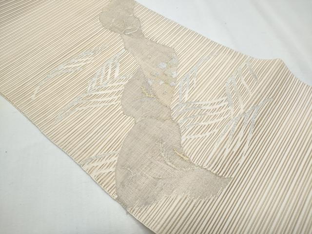 平和屋着物＊夏物　八寸名古屋帯　絽綴れ　立波風景文　金銀糸　正絹　逸品　CABG9945fb