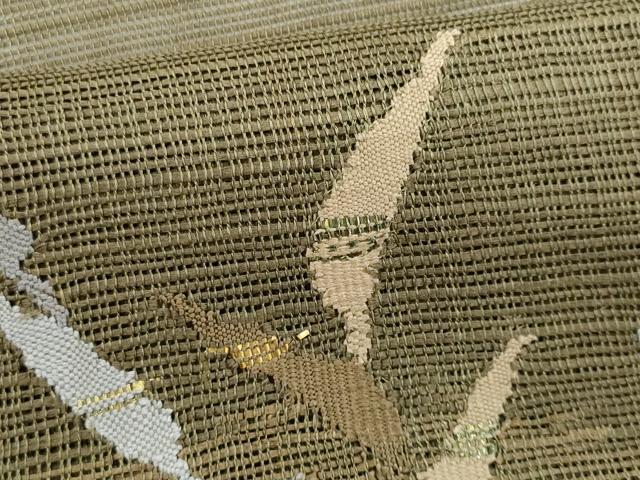 平和屋着物＊夏物 八寸名古屋帯 すくい織 成り物 金糸 正絹 逸品 CABG9959fb