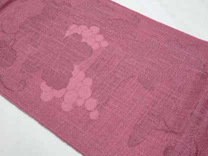 平和屋着物＊夏物　八寸名古屋帯　葡萄蔦の葉文　正絹　逸品　CABG9941fb