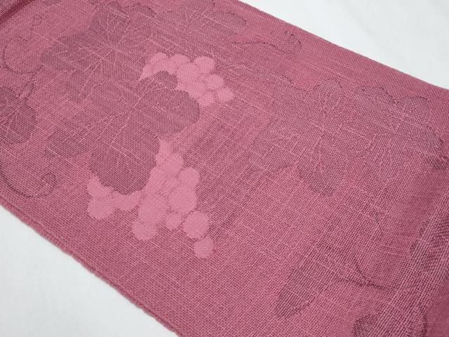 平和屋着物＊夏物　八寸名古屋帯　葡萄蔦の葉文　正絹　逸品　CABG9941fb