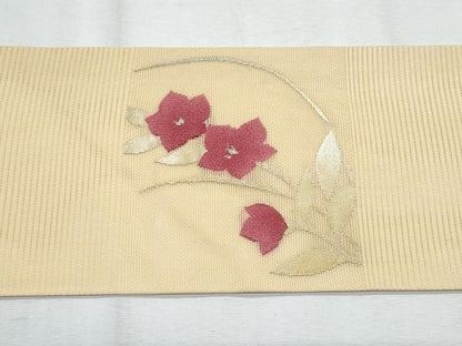 平和屋着物＊夏物 九寸名古屋帯 桔梗 金銀糸 正絹 逸品 CABG9957fb