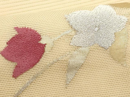 平和屋着物＊夏物 九寸名古屋帯 桔梗 金銀糸 正絹 逸品 CABG9957fb
