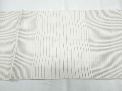 平和屋着物＊夏物　八寸名古屋帯　絽綴れ　よろけ縞　正絹　逸品　CABG9916fb