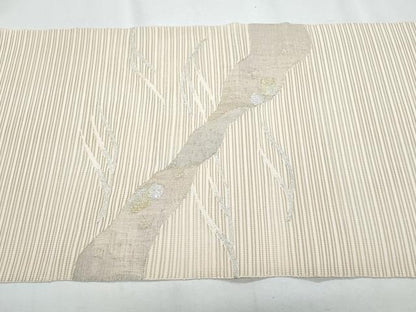 平和屋着物＊夏物　八寸名古屋帯　絽綴れ　立波風景文　金銀糸　正絹　逸品　CABG9945fb