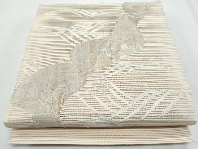 平和屋着物＊夏物　八寸名古屋帯　絽綴れ　立波風景文　金銀糸　正絹　逸品　CABG9945fb