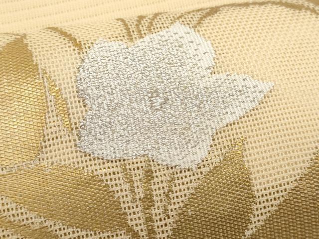 平和屋着物＊夏物 九寸名古屋帯 桔梗 金銀糸 正絹 逸品 CABG9957fb