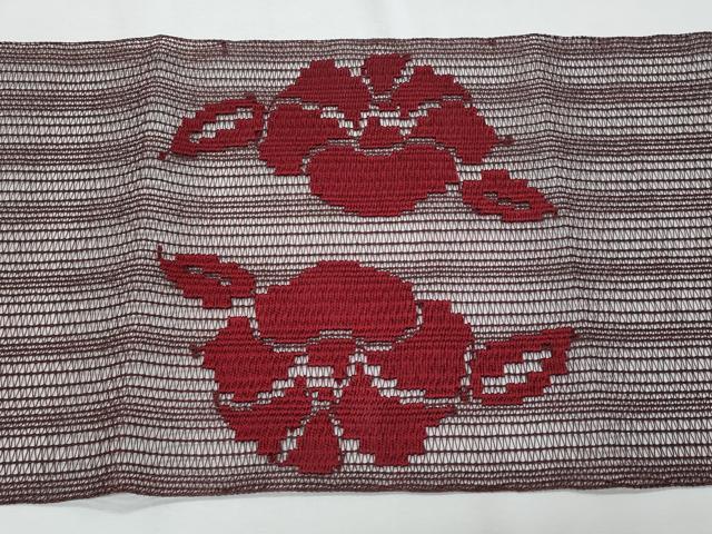 平和屋着物＊夏物　九寸名古屋帯　草花文　正絹　逸品　CABH8008fb
