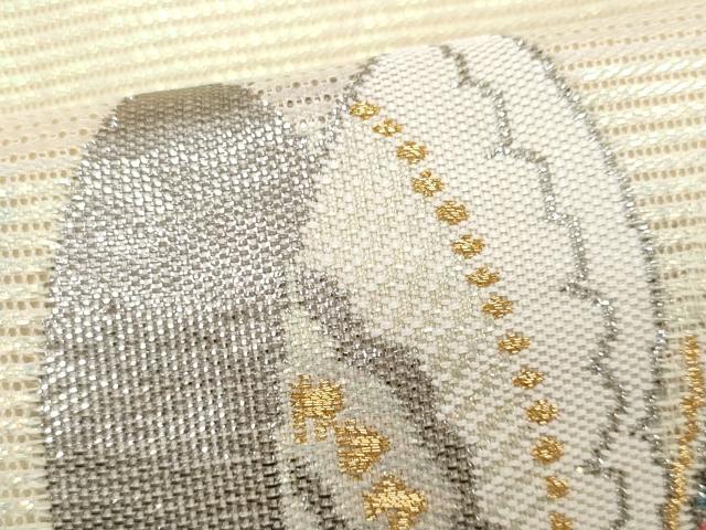 平和屋着物＊夏物 九寸名古屋帯 舞蝶文 金銀糸 正絹 逸品 CABG9964fb