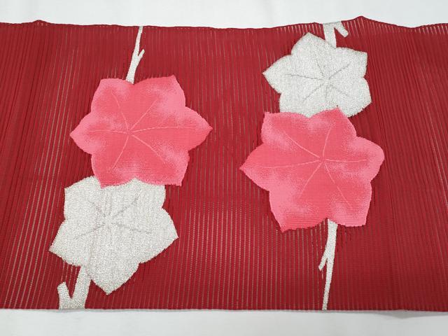 平和屋着物＊夏物　八寸名古屋帯　絽綴れ　枝花文　金銀糸　三越扱い　正絹　逸品　CABH8011fb