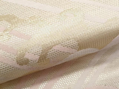 平和屋着物＊夏物 九寸名古屋帯 立波文 金糸 正絹 逸品 CABG9963fb