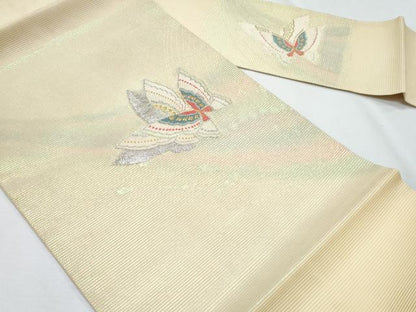 平和屋着物＊夏物 九寸名古屋帯 舞蝶文 金銀糸 正絹 逸品 CABG9964fb