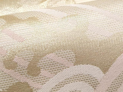 平和屋着物＊夏物 九寸名古屋帯 立波文 金糸 正絹 逸品 CABG9963fb