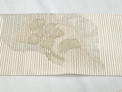 平和屋着物＊夏物　八寸名古屋帯　絽綴れ　枝花文　金銀糸　正絹　逸品　CABH8010fb
