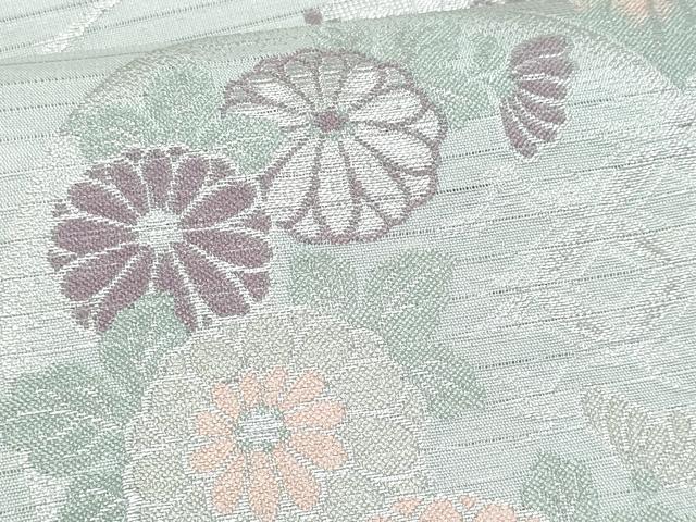 平和屋着物＊夏物　六通柄袋帯　芝草花丸文　銀糸　CABG9986fb