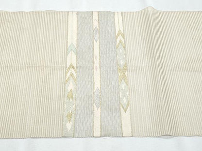 平和屋着物＊夏物 八寸名古屋帯 絽綴れ 横段吉祥文 正絹 逸品 CABG9965fb