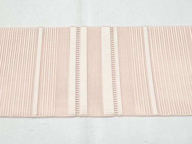 平和屋着物＊夏物　八寸名古屋帯　絽綴れ　横段文　虹色　正絹　逸品　CABH8009fb