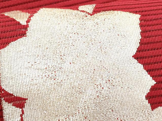 平和屋着物＊夏物　八寸名古屋帯　絽綴れ　枝花文　金銀糸　三越扱い　正絹　逸品　CABH8011fb