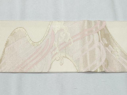 平和屋着物＊夏物 九寸名古屋帯 立波文 金糸 正絹 逸品 CABG9963fb