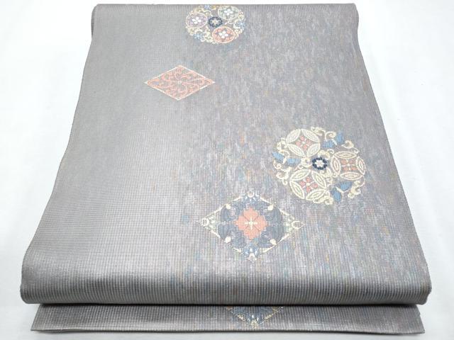 平和屋着物＊夏物　六通柄袋帯　菱花丸文　金銀糸　正絹　逸品　CABG9988fb