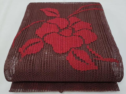平和屋着物＊夏物　九寸名古屋帯　草花文　正絹　逸品　CABH8008fb