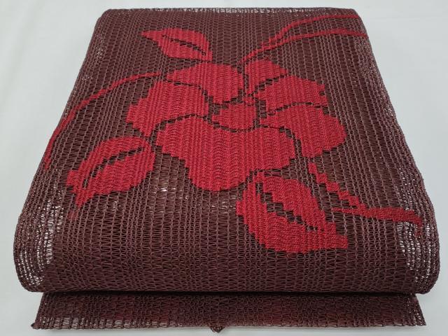 平和屋着物＊夏物　九寸名古屋帯　草花文　正絹　逸品　CABH8008fb