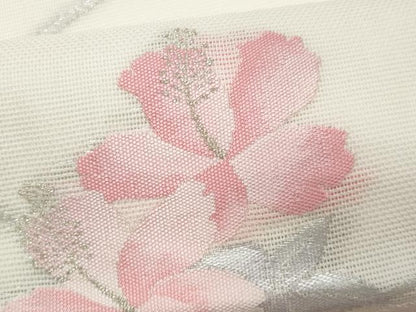 平和屋着物＊夏物　九寸名古屋帯　枝花文　金銀糸　正絹　逸品　CABH8007fb
