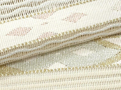 平和屋着物＊夏物 八寸名古屋帯 絽綴れ 横段吉祥文 正絹 逸品 CABG9965fb