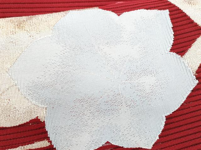 平和屋着物＊夏物　八寸名古屋帯　絽綴れ　枝花文　金銀糸　三越扱い　正絹　逸品　CABH8011fb