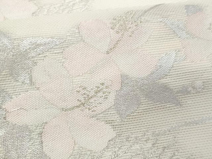 平和屋着物＊夏物　九寸名古屋帯　枝花文　金銀糸　正絹　逸品　CABH8007fb