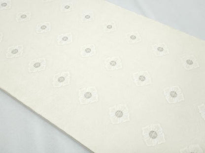 平和屋着物＊夏物　六通柄袋帯　菱花文文　銀糸　正絹　逸品　CABG9989fb