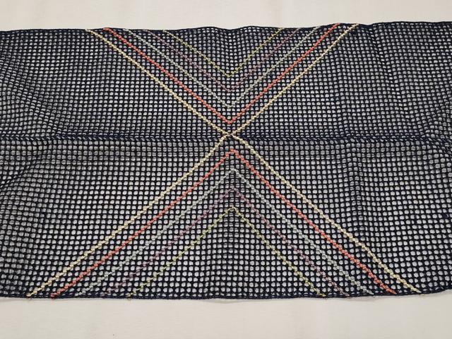 平和屋着物＊夏物　八寸名古屋帯　格子柄　正絹　逸品　CABH8004fb