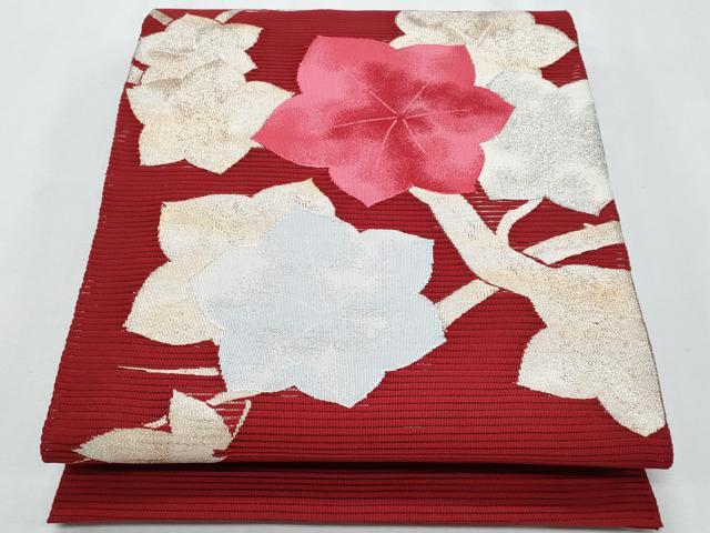 平和屋着物＊夏物　八寸名古屋帯　絽綴れ　枝花文　金銀糸　三越扱い　正絹　逸品　CABH8011fb