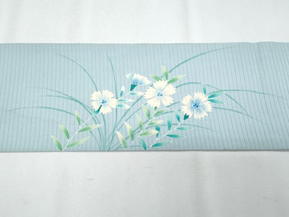 平和屋着物＊夏物　塩瀬　九寸名古屋帯　友禅　作家物　枝花文　正絹　逸品　CABH8013fb