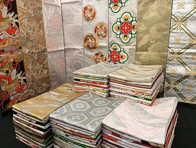 平和屋着物■袋帯 西陣 まとめて100点 向かい鳳凰 鶴 孔雀 風景 松竹梅 花柄 正倉院 佐賀錦 金銀糸 など 未使用品あり 全て正絹 mmm1112