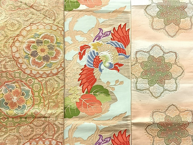 平和屋着物■袋帯 西陣 まとめて100点 鳳凰 向かい鶴 向かい鳥 風景 松竹梅 花柄 七宝 正倉院 佐賀錦 金銀糸  未使用品有 全て正絹 mmm1114