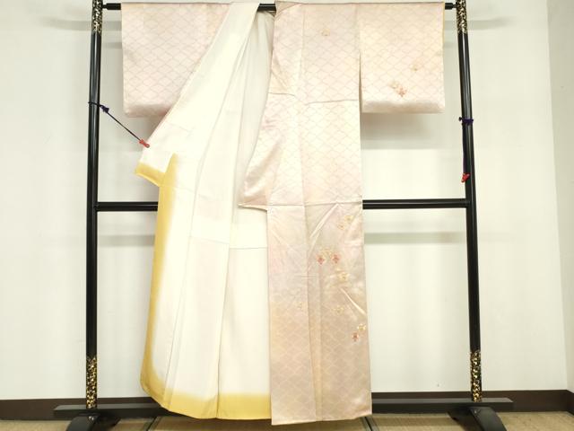平和屋着物■訪問着　総刺繍　花青海波文　暈し染め　金糸　正絹　逸品　DABF6517zy