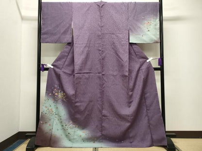 平和屋着物●訪問着　御所車花文　暈し染め　金銀彩　やまと誂製　ロング丈　正絹　逸品　CABG4641gh