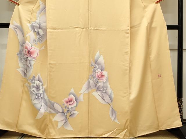 平和屋着物■訪問着　作家物　草花文　正絹　逸品　CABH1000ou