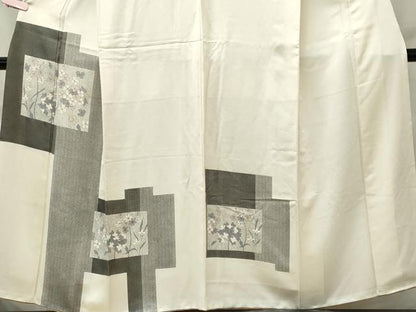 平和屋着物■訪問着　色紙草花文　正絹　逸品　CABH0984ou