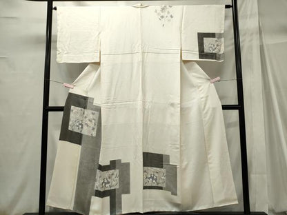 平和屋着物■訪問着　色紙草花文　正絹　逸品　CABH0984ou