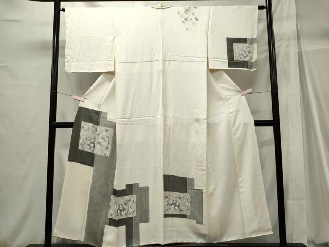 平和屋着物■訪問着　色紙草花文　正絹　逸品　CABH0984ou
