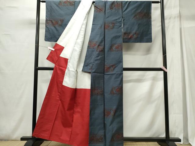 平和屋着物■本場大島紬　横段花文　正絹　逸品　未使用　CABH0990ou