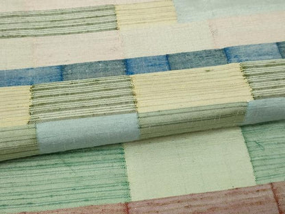 平和屋着物▽絲藝苑　上島洋山　色留訪問着　単衣　横段文　ますいわ屋扱い　正絹　逸品　DABF8891sf