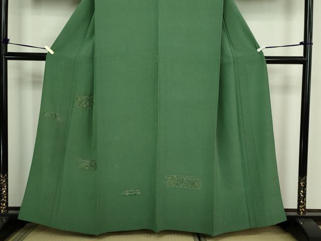 平和屋着物▽訪問着　単衣　総刺繍　花唐草文　正絹　逸品　DABF8894sf