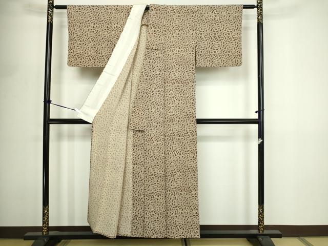 平和屋着物▽上質な小紋　単衣　小花尽くし文　正絹　逸品　DABF8890sf