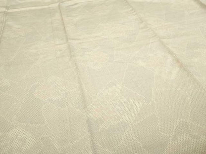 平和屋着物▽本塩沢　単衣　110亀甲　やまだ織　草花文　証紙付き　正絹　逸品　DABF8897sf